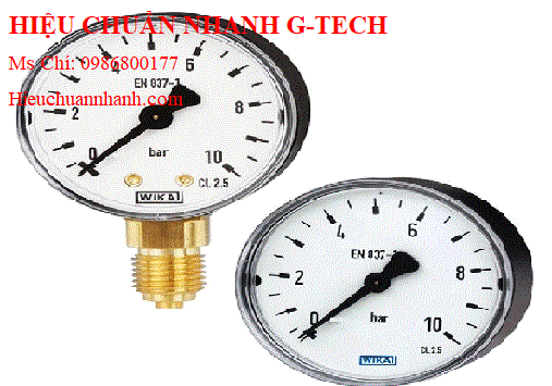 Hiệu chuẩn  đồng hồ đo áp suất Wika 111.10 (2kg/cm²(psi)(dial 63).Hiệu chuẩn nhanh G-tech
