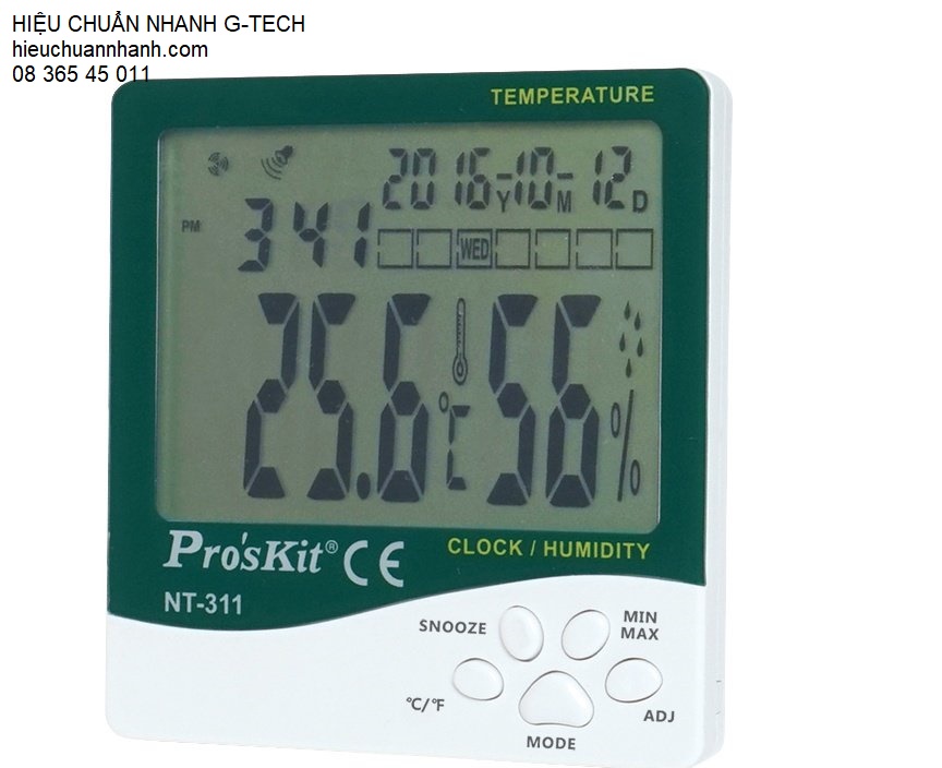 Hiệu chuẩn thiết bị đo nhiệt ẩm phòng/ Temperature And Humidity PRO'SKIT NT-311- Hiệu chuẩn nhanh