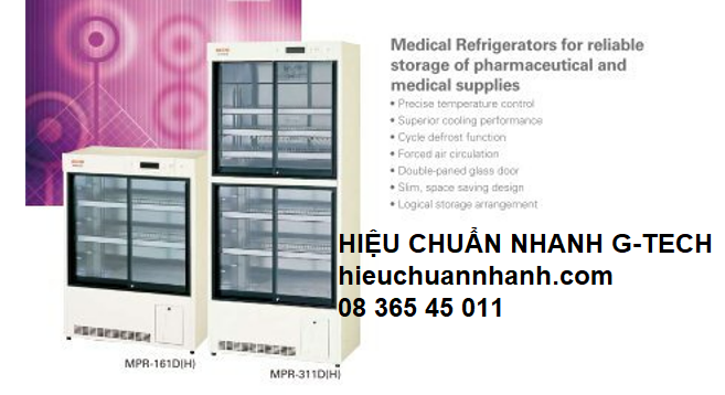 Hiệu chuẩn tủ lạnh đựng vắcxin sinh phẩm y tế/ Pharmaceutical Refrigerator SANYO MPR-311D(H)