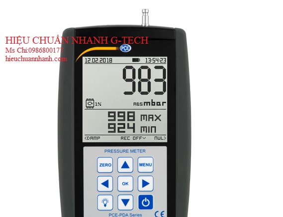  Hiệu chuẩn máy đo áp suất và lưu lượng dòng khí TESTO 512 (0 ~ +200 hPa).Hiệu chuẩn nhanh G-tech