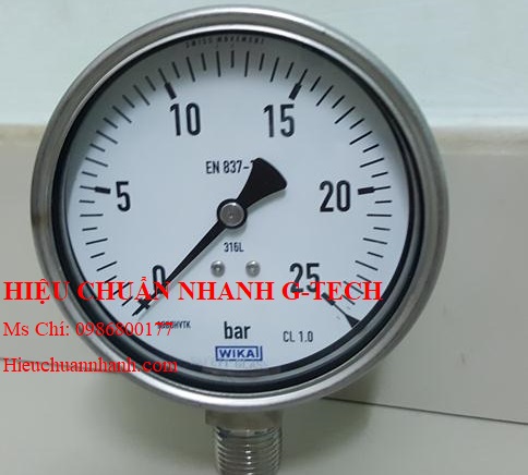 Hiệu chuẩn  đồng hồ đo áp suất Wika 232.50 (250kg/cm²(psi),dial 100,chân sau lưng).Hiệu chuẩn nhanh G-tech