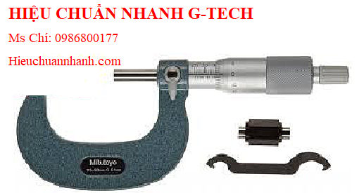 Hiệu chuẩn  Panme đo ngoài cơ khí đo chiều dày thành ống Mitutoyo 115-309 (25-50mm/ 0.01mm).Hiệu chuẩn nhanh G-tech