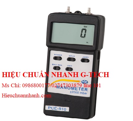 Hiệu chuẩn máy đo áp suất chênh lệch PCE 910 (±1~2000 mbar).Hiệu chuẩn nhanh G-tech