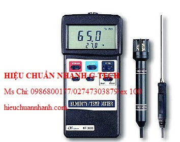 Hiệu chuẩn đo độ ẩm và nhiệt độ môi trường LUTRON HT-3006A (10~95 %RH, -50°C~ 1300°C). Hiệu chuẩn nhanh G-tech