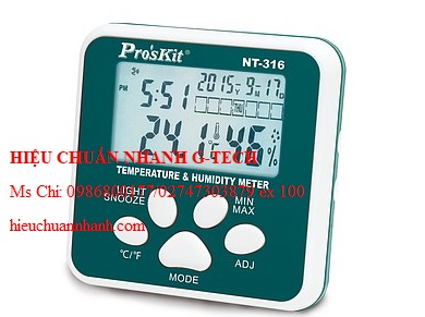 Hiệu chuẩn  đồng hồ đo nhiệt độ, độ ẩm mini Proskit NT-316. Hiệu chuẩn nhanh G-tech