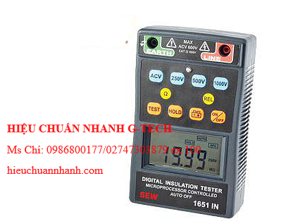 Hiệu chuẩn đồng hồ đo điện trở cách điện SEW 1651 IN (1000VDC, 500VAC, 0-2000MΩ). Hiệu chuẩn nhanh G-tech