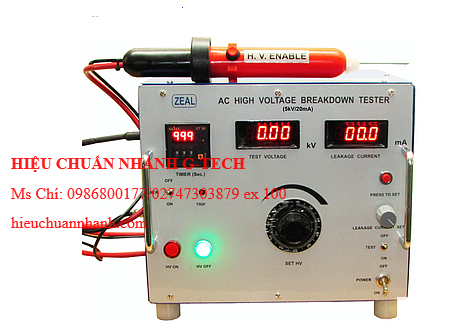Hiệu chuẩn  thiết bị kiểm tra điện áp đánh thủng ZEAL ZMHV5A-500 (5kV/500mA). Hiệu chuẩn nhanh G-tech