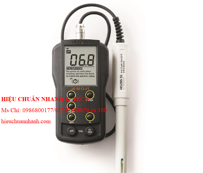 Hiệu chuẩn máy đo pH/EC/TDS/nhiệt độ HANNA HI9813-51. Hiệu chuẩn nhanh, uy tín, chất lượng tại Cần Thơ