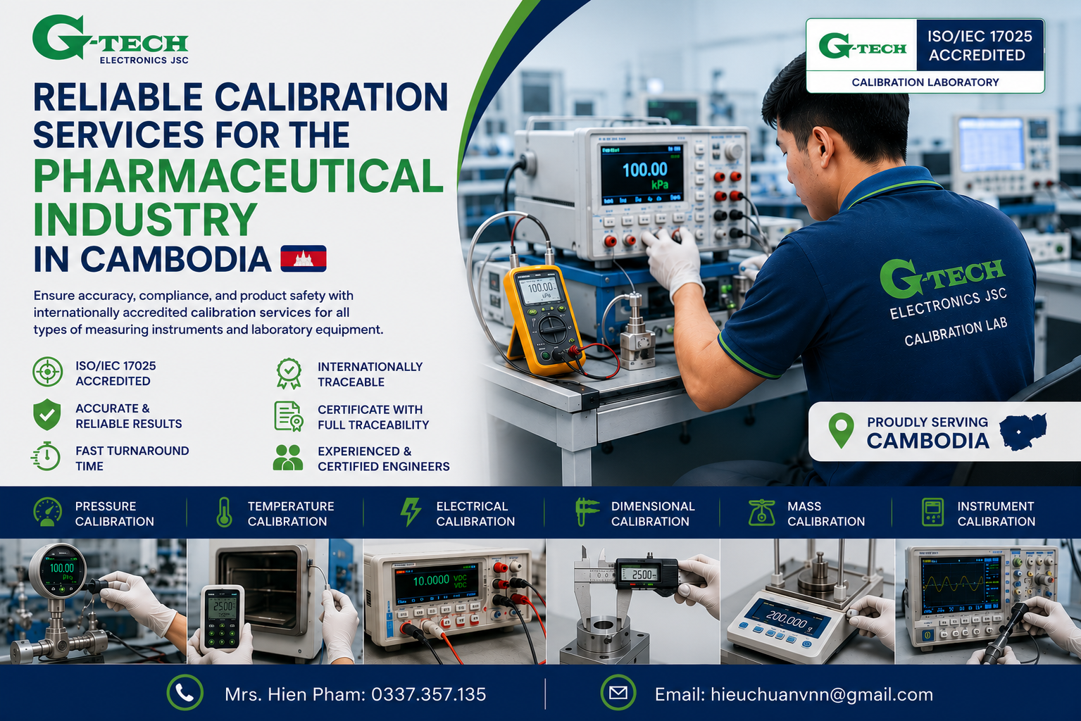 Reliable Calibration Services for the Pharmaceutical Industry in Cambodia.
